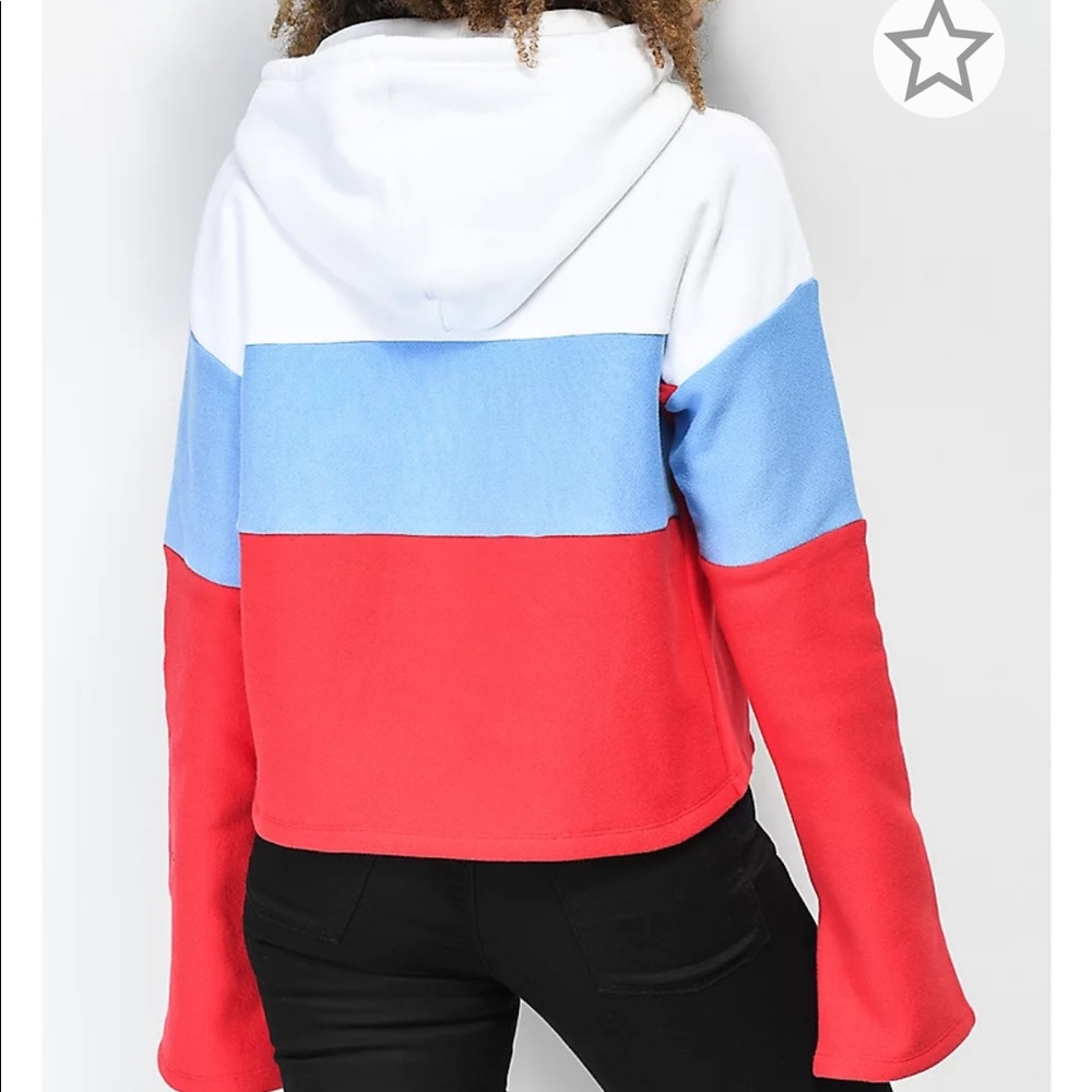 Champion reverse weave red white &blue crop hoodie - Picture 4 of 11